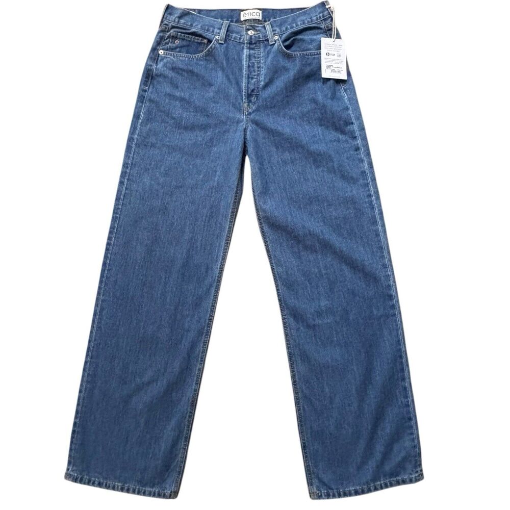NWT - Ética Stanton Relaxed Wide Straight Leg Jeans in Fistral